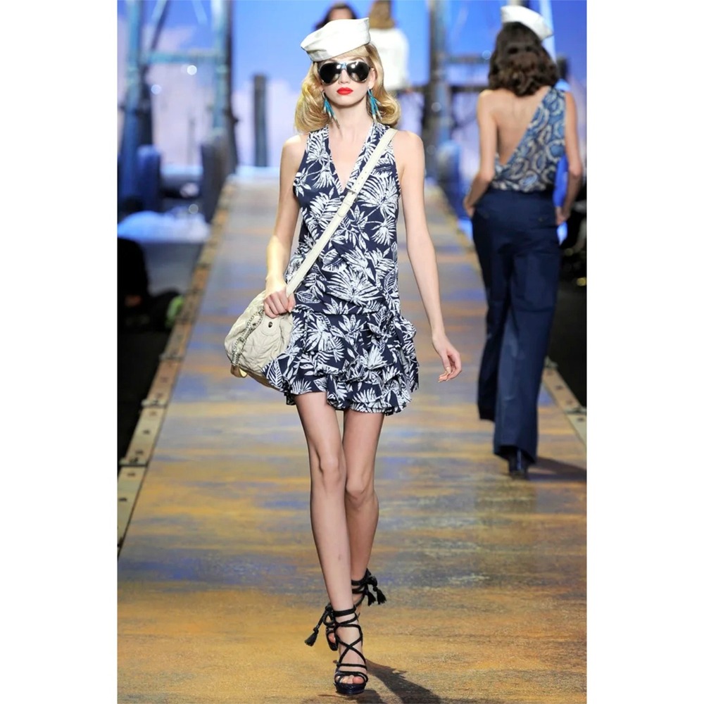 Dior Galliano 2011 Runway Blue Lace Up Platform Sandals Tassel Heels 37.5 - Picture 2 of 10